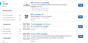 Find locum Linkedin groups